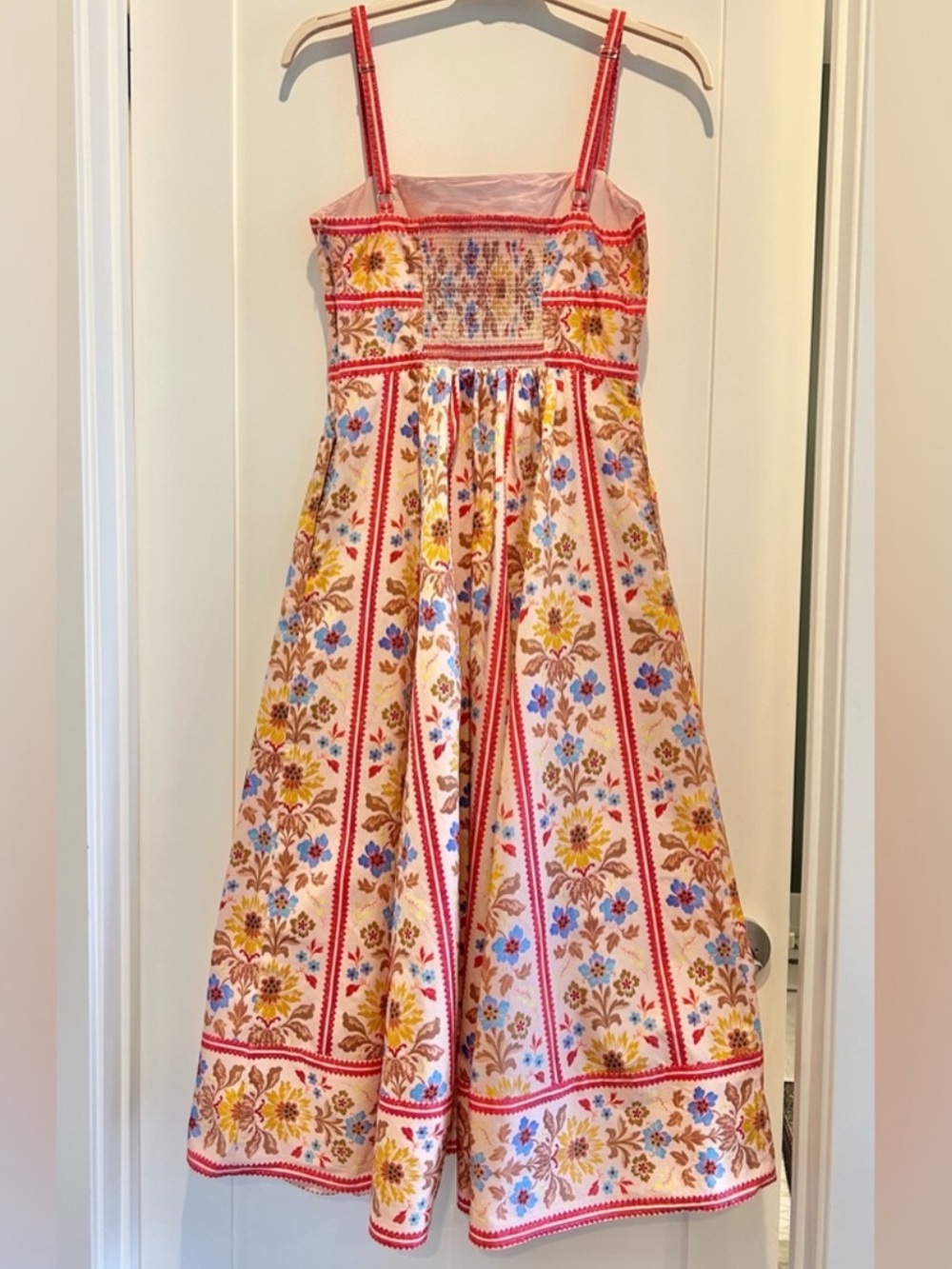 Hill House Margot Dress in Pink Floral Block Stripe Size L - Picture 5 of 7